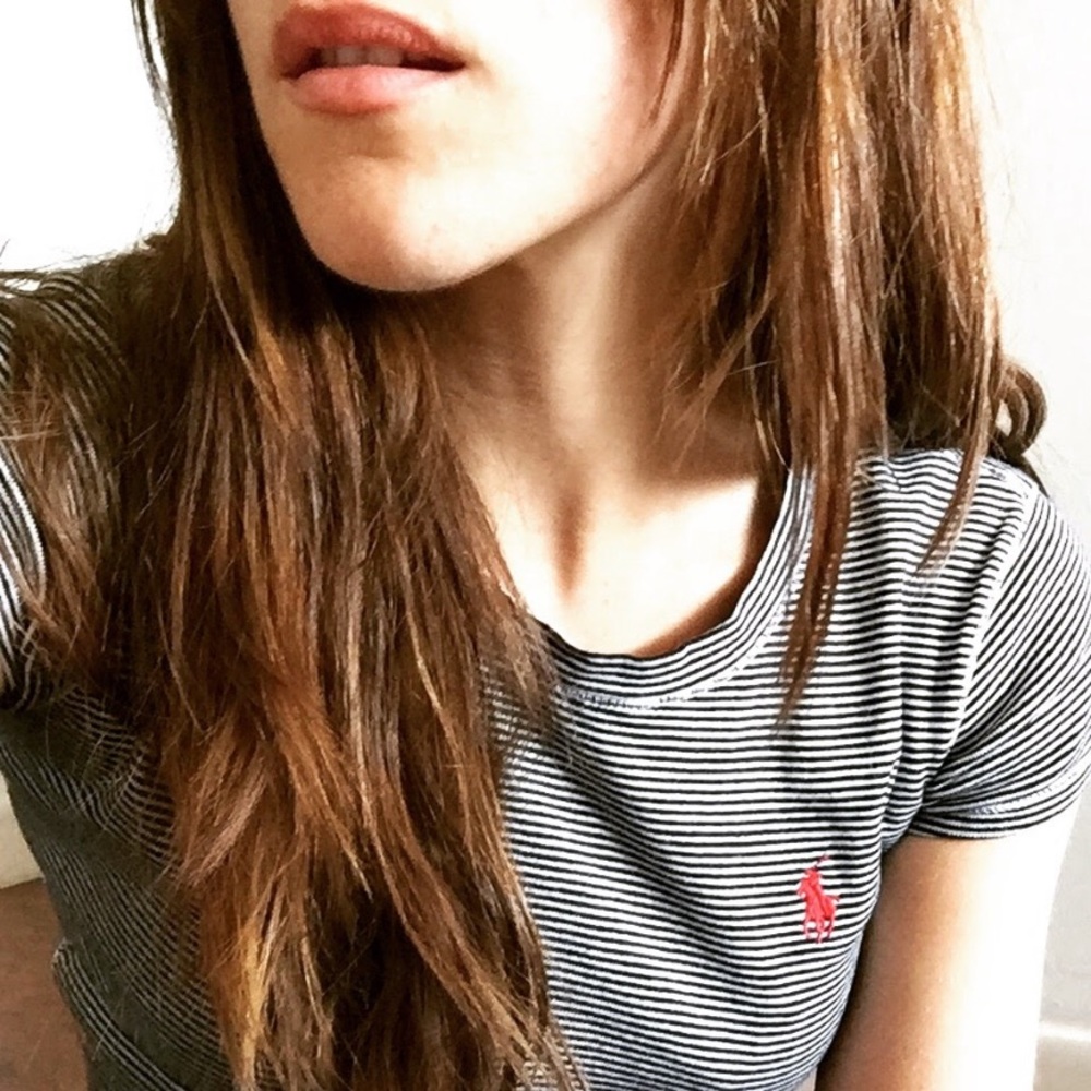 Ralph Lauren Sport Logo Striped Vintage T-shirt S